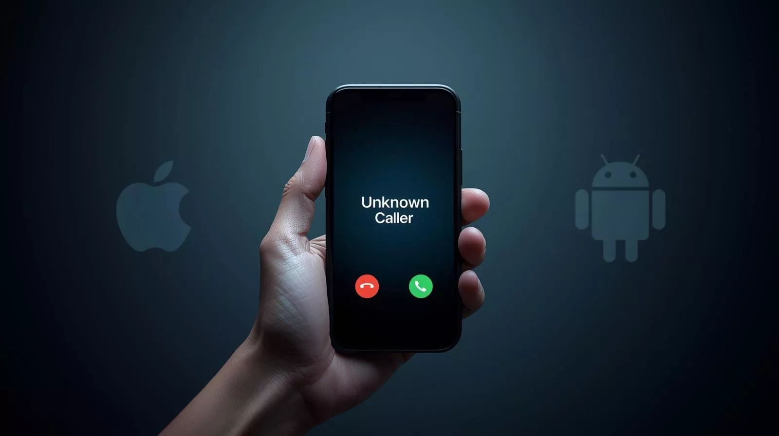 Men Hold Smarthphone For Call Someone with No Caller ID (iPhone & Android)