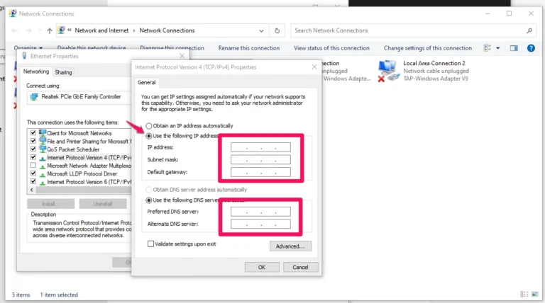 Modify IP Addresses