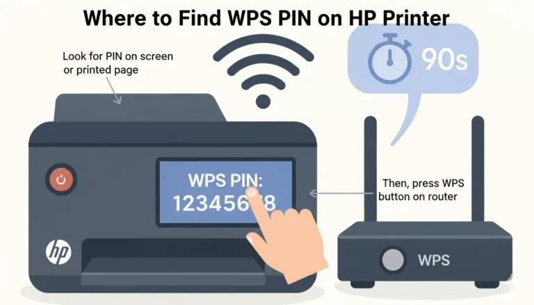 Find WPS PIN on HP Printer